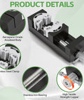 Mini Fractal Vise Clamp Aluminum Table Clamp 0 To 2.44 Inch Adjustable With Flat Jaw And Self Adjusting Fractal Jaw For Irregular Shapes Perfect For Diyers And Makers On Small Projects, black aluminum body and stainless steel clamp
