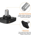 M8 Black T Wing Thumb Screw with threaded stud, smooth zinc finish, ideal for quick adjustments in DIY workshops.