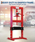 6 Ton Hydraulic Shop Press H Frame With 4 Position Adjustable Height, Movable Plates And Dust Cover, Heavy Duty Build For Garage