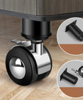 Universal 4 Piece Furniture Leg Set With Swivel Plate And Silent Rolling Wheels Adjustable Height close-up and assembly details