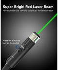 Green Laser Bore Sight Kit With Button Switch And 32 Adapters For Calibers From 0.17 HMR To 12 GA showing green laser beam