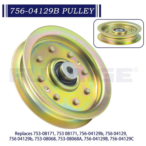 Idler Pulley Kit Replaces 753-08171 756-04129B 956-04129 For Cub Cadet Troy Bilt 50 Inch and 42 Inch Mowers with bearing