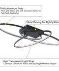 Three Ring Modern Low Profile Flush Mount LED Ceiling Light Dimmable 3000K Warm White 33 Inch Close To Ceiling Fixture