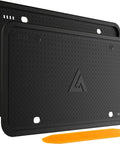 Heavy Duty Silicone License Plate Frame Set In Matte Black Fits Every US Ride Rust Proof And Storm Ready Two Pack with textured design.