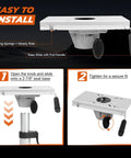 Boat seat pedestal mount with marine-grade aluminum base and 2-7/8 in post, fore-aft slide, locking seat clamp (Amazon)