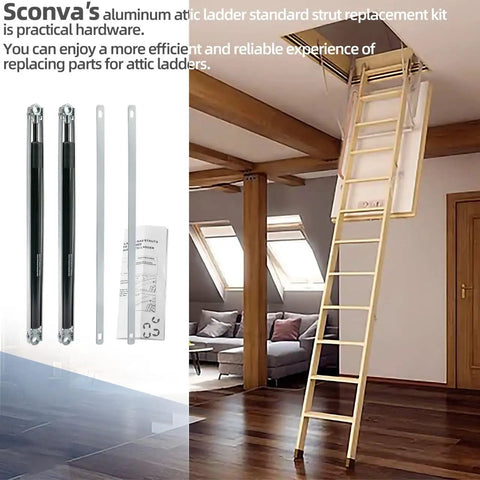 36-80 Standard Strut Kit For Aluminum Attic Ladders Replacement Parts Pair Fits AH2210 AH2210B AH2210K AH2210CA AH2510 displayed