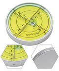 60mm Metal for spirit Level 1-3 Degree Range Green 60mm Metal(D) round bubble level with green liquid, precise measurement scale.