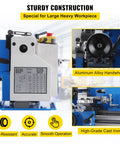 Badass Mini Metal Lathe 7X12 Inch Bench Top Machine With 550W Variable Speed Motor 2250RPM, featuring sturdy construction and aluminum alloy handwheel.