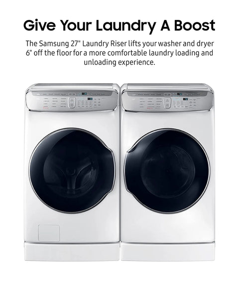27 Inch Laundry Riser Pedestal For Front Load Washer Or Dryer, Elevates Your Machine Six Inches Off The Floor, ADA Standards Ready