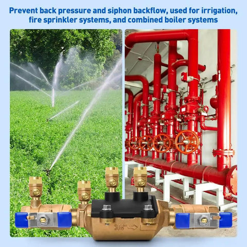 Detachable Pressure Vessel Low Maintenance Backflow Preventer With Double Check Valve Assembly installed in irrigation and boiler systems