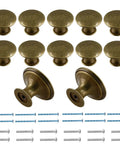 Brass Cabinet Knob Set Pack Of 12 With Mounting Screws Easy Install 1.18 Inch Round Drawer Knobs for Kitchen Cabinets and Dressers