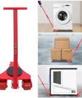 Beefy Heavy Duty Machinery Skate Dolly With 4409 Lbs Load Capacity Handle And 3 PU 360 Degree Swivel Wheels Industrial Transport Skates For Garage Home Warehouse And Workshop Red moving a washing machine