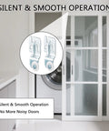 8 Pcs Top Hung Sliding Closet Door Roller Kit With 7/8 Inch Wheel Diameter for Doors 3/4 to 1-3/8 Inch Thick installed on closet door