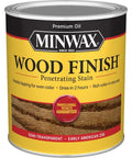 Premium Oil Based Wood Stain In Classic Early American Shade Providing A Straight Up Semi Transparent Finish That Kicks Pore Sealing Into High Gear For Seriously Durable Wood Protection And A Top Shelf Look Gonna Keep Your Projects Looking Sharp For Years, shown in a can.
