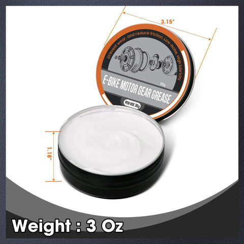 Lithium Grease For E Bike Motors And Gears, Waterproof High Performance Pro Grade Lubricant jar, 3 oz open with lid