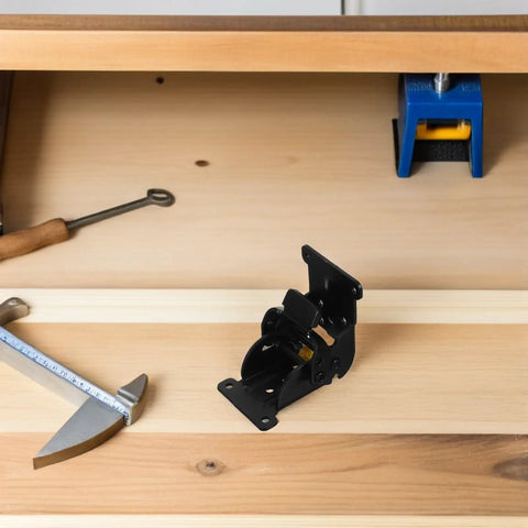 Black Iron Folding Leg Hinges With Anti Loosening Technology And Smooth Silent Operation For Hidden Furniture Corner Connectors