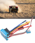 Eighty Amp Waterproof Brushless Electronic Speed Controller for One Tenth Scale RC Cars and Boats, blue aluminum housing