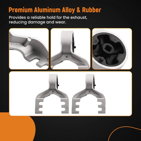 Heavy Duty 2 Pack Muffler Exhaust Hanger Bracket Kit Perfect For Ford Escape Models 2013 Through 2019 Replaces Cv6z5k291k aluminum alloy and rubber