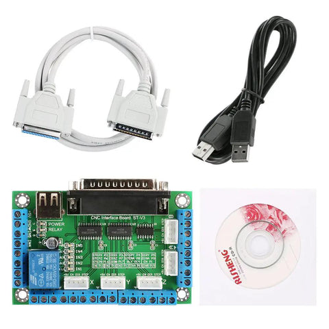5 Axis Breakout Board For Stepper Motor Driver CNC Mill With Two Stage Signal Processing Anti Jamming Relay Output Interface