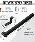 Heavy Duty Flip Up Drawer Slides 185 Millimeter With Full Hardware Kit Side Mounted Hidden Glide Rails For Dressers And Cabinets Zero Friction Plastic Tracks In Matte Black product dimensions and components included.