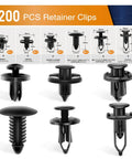 Universal Plastic Fender Clips Kit 200 Pcs Push Bumper Fasteners Rivet Clips With 6 Sizes for auto body repairs