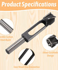 Built Like A Tank 5 Piece Wood Plug Cutter Set Carved From Tough High Carbon Steel Bits detailed view of shear-cut blade design.