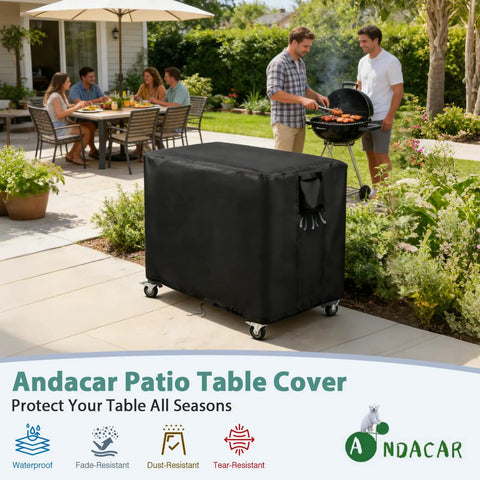 Heavy Duty Waterproof Outdoor Grill Table Cover For Feasto Gas Grill Table And Bar Cart Protects Against Dust Sun Rain And Water While Fitting 36 Inch Long By 24 Inch Wide By 36 Inch High Black on patio