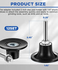 Image of a 2-inch quick change disc pad holder showing product size and 1/4-inch shank for die grinder accessories.