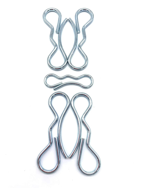 Bow Tie Lock Cotter Pins Deck Clip Set Five Pack For Lawn Mower Deck Linkage No Fuss Direct OEM Replacement For 532194209 And 532194208 Fits Craftsman Poulan Mowers, zinc-plated clips