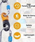 Heavy Duty 30KN Swing Swivel With Dead Silent 360 Rotation And Smooth Glide Design For Tree Swings Hammocks Aerial Dance And Camping Gear, featuring high tensile strength carabiner.