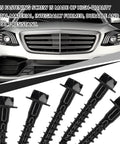Heavy Duty Steel Air Filter Housing Screws For GM Chevy Dodge Jeep Fastener Bolts, set of 5 black screws with flat heads.
