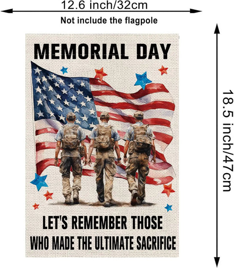 Patriotic Memorial Day Garden Flag Double Sided Vertical Yard Decor 12.5x18 Inches Stars And Stripes For 4th Of July Veterans American Pride Outdoor Flag