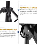 Close-up of adjustable mechanism on Heavy Duty Folding Snare Drum Stand With Smooth Height Adjustments For 12 Inch Practice Pads Grab And Go Black Tripod Rack.