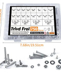 Top Notch 750 Piece Stainless Steel Fastener Set With Phillips Pan Head Screws Sizes 2-56 4-40 6-32 8-32, Plus Nuts And Flat Washers, 304 Stainless Steel Assortment Kit For Home Or Shop Projects in plastic case