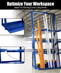 Heavy Duty Vertical Bar Rack For Lumber And Steel Rods Garage Storage Solution With 3000 Lb Weight Limit Built Tough As Nails to store long items.