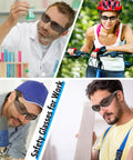 Heavy Duty Clear Safety Glasses For Guys Ansi Z87.1 Polycarbonate Eye Shields worn during science, cycling, carpentry, and DIY projects.