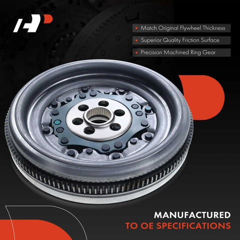 Heavy Duty Dual Mass Flywheel Straight Swap Fits Volkswagen Jetta Golf Beetle Audi A3 2.0 Liter Diesel Turbo DSG Automatic Transmission close-up view