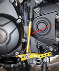 240mm Adjustable Shift Rod Linkage And Tie Rod Ends For Universal Motorcycle Rearsets Billet Aluminum Construction Wear Resistant Improves Shift Feel And Precision Between Gear Lever And Transmission on motorcycle rearset, gold finish