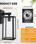 Built Like A Tank Dusk To Dawn Outdoor Wall Light 13 Inch Waterproof Sconce dimensions and specifications overview.