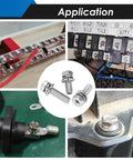 Collage of 72Pcs Battery Terminal Bolts And Nuts Kit Stainless Steel 304 with M6 to M20 sizes in automotive and powersports applications.