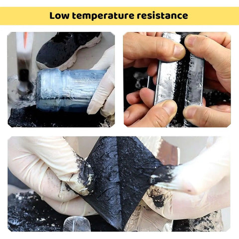 Pro Grade Asphalt Roof Repair Tape For Shingle Leak Fix And Gutter Patch Waterproof Seal Strip applied with hands and tools.