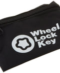 Black Nylon Wheel Key Lock Pouch Game Changer For Wheel Locks And SplineDrive Tools compact zipper pouch with logo