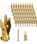 50 Kits Heavy Duty Self Drilling Drywall Anchors With Screws In A Zinc Plated Steel Sheetrock Anchor Set For Drywall Shelves Mirrors And Curtain Rods With No Pre Drilling And Expansion Locking For Stronger Grip, gold anchors and screw