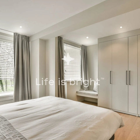 Bedroom with 3 Inch Square LED Recessed Ceiling Light With Junction Box 5 CCT Adjustable 2700K To 5000K 800 Lumens Dimmable