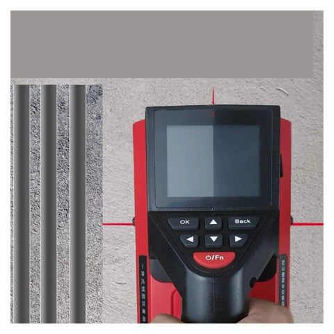 Skip The Headache With This Pro Grade Stud Finder Wall Scanner detecting live pipes and cables with digital display.