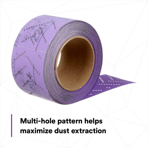 Cubitron II Hookit Abrasive Sheet Roll For Auto Body Repair, Multi-Hole Sandpaper, 70 Mm X 12 M, 220 G, Purple Roll