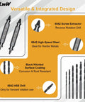 12 Piece Damaged Screw Extractor and Cobalt Drill Bit Set for Stripped Screws Remover Kit With HSS 6542 Steel diagram