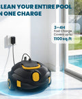 Cordless Robotic Pool Cleaner With Dual Motors And Beastly Suction charging by a poolside