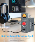 Dope Tube Phono Preamp T4 Plus For MM And MC Turntables, Warm Analog Vacuum Tube Sound, Preamplifier With Headphone Amp, Aux Input, VU Meter, Retro HiFi Vibe For Vinyl Lovers, gray desktop unit with headphones