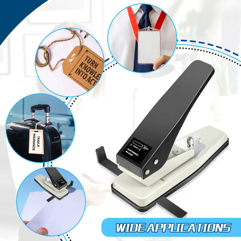 Two Pack Handheld ID Card Slot Punch Kit For PVC Cards Luggage Tags Name Tags And Badges with Easy Grip Metal Hole Puncher